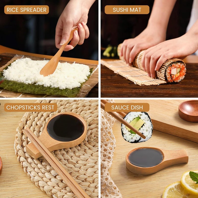 Wimitools Sushi Making Kit, Sushi Roller Kit for Beginners Sushi Lovers. Includes Sushi Bazooka, Bamboo Sushi Mats, Rice Paddle, Chopsticks, Knife - the Easy Homemade Sushi Kit and Best Gift - Image 4